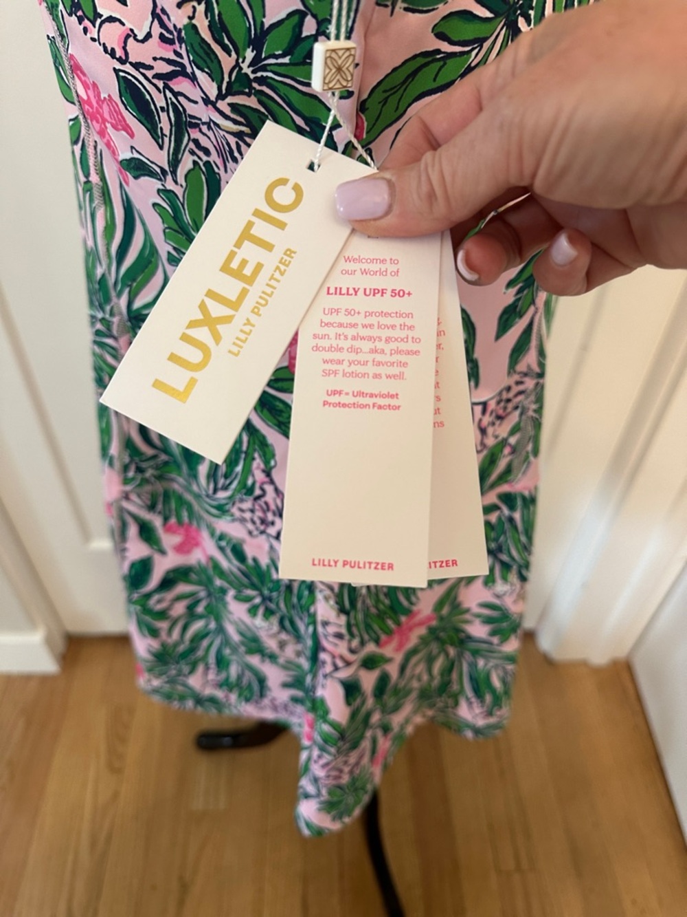 Lilly Pulitzer Pink Tropical Leaf Print Sleeveless Dress - Picture 2 of 6
